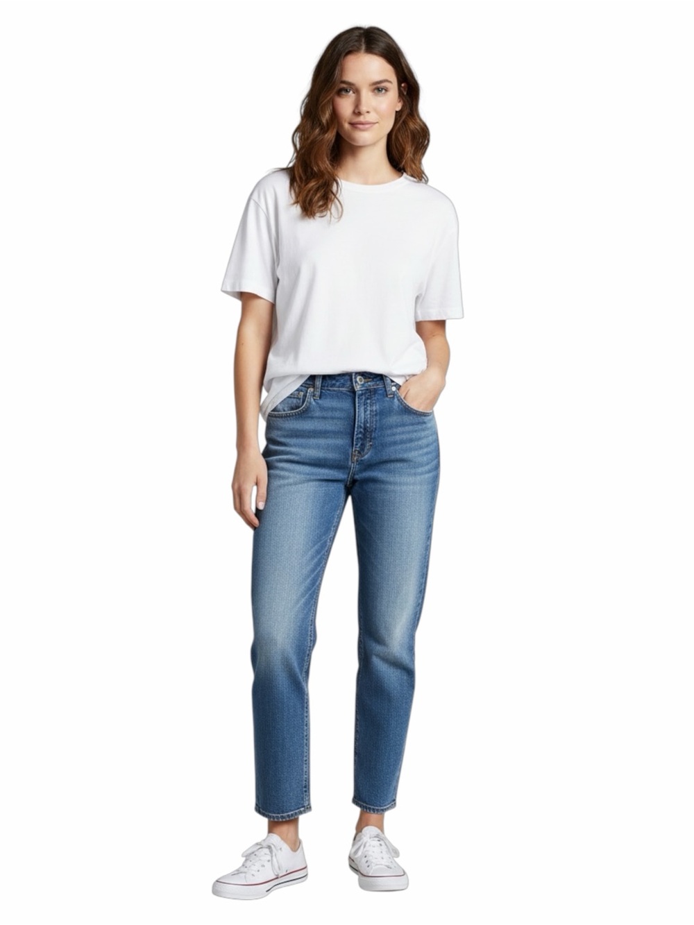 rag & bone Maya High Rise Ankle Slim Jeans Blue Denim Size 29